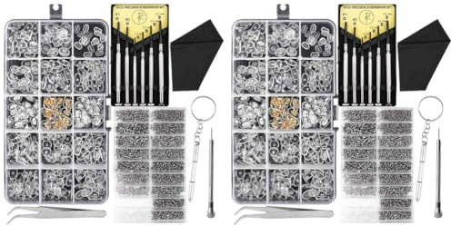 Eyeglass and Sunglasses Repair Kit,Glasses Screws Kit and Nose Pads with 12 Pcs Screwdrivers and 6 Pcs Tools for Glasses