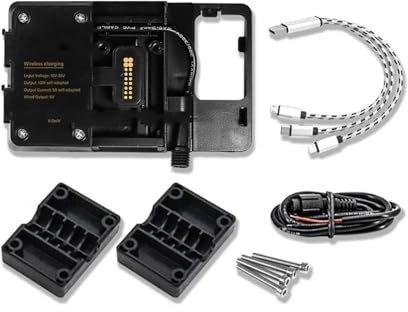 BOHHO Motorcycle Phone Holder For BMW R1200GS LC For Adventure Navigation Bracket R1250GS S1000XR R1200RS USB Wireless Charger Mobile Phone Holder Stand Bracket Bike Phone Holder(Wireless charging)