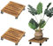 2 Supporti per Piante In Legno Con Rotelle Supporto per Piante su Ruote per Carichi Pesanti da 25 Cm Carrello per Vasi per Piante e Fiori Adatto al Trasporto di Vasi da Fiori, Marrone, Quadrato