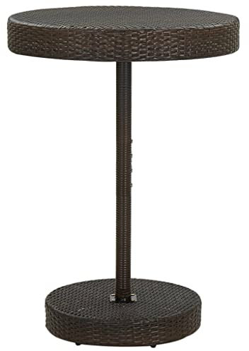 SDWEHO7 Gartentisch aus Rattan, Garten Stehtisch Outdoor Bistrotisch Biertisch Gartentisch Bartisch für Hinterhof, Braun 75,5x106 cm Poly Rattan