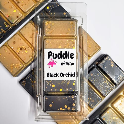 Puddle of Wax - Black Orchid Soy Wax Melt Snap Bar - 50g - Perfume Scent - Vegan Friendly - Made in the UK