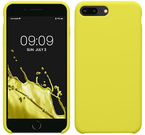 kwmobile Case Compatible with Apple iPhone 7 Plus/iPhone 8 Plus Case - TPU Silicone Phone Cover with Soft Finish - Lemon Yellow