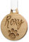 Personalised Custom Christmas Dog Cat Puppy Kitten Horse Rabbit Pet Bauble Animal Decorative White Ribbon Hanging Xmas Tree For Pet Memories Paw Print Memorial Pet Loss