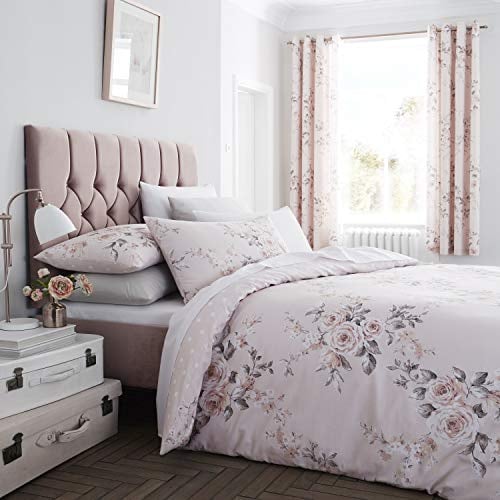 Catherine Lansfield Canterbury Blush Duvet Cover Set, 135 x 200 + 80 x 80 (Pair), Pink