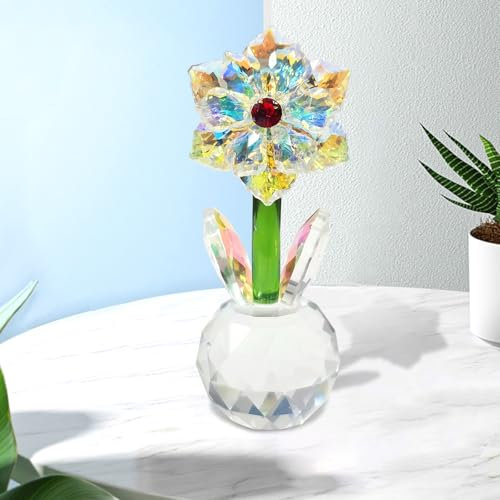 Guvixumi Sonnenblumen Figur Kristall Sonnenblumen Ornamente Tischdekoration Dekoration mit Tischdekoration DekorationFiguren geeignet für Geburtstagsgeschenke Osterdekoration osterhasen Figuren