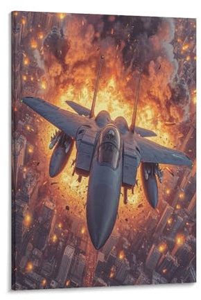 VFKLZCNYR Fighter Aircraft Poster Gemälde Poster Für Büro Klassenzimmer Leinwand Moderne Leinwand Wandkunst 16x24inch(40x60cm)
