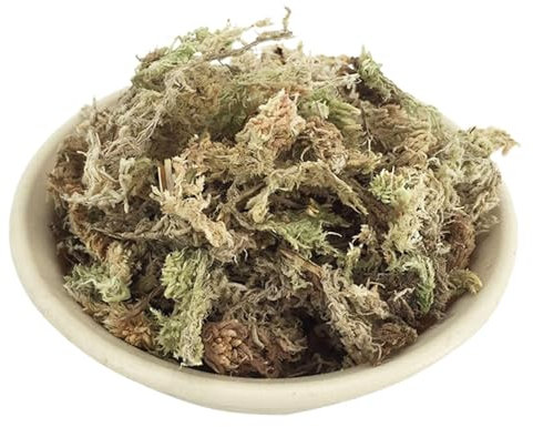 Duroecsain Sphagnum Moos, 60g Spaghnummoss für Orchideen, Gutes Kultursubstrat für Orchideen, Geweihfarne, Pflanzensetzlinge, Bewurzelung von Stecklingen und Anderen Pflanzen