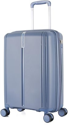 METZELDER Valise Rigide Victoria Coque Incassable 100% Polypropylène, Serrure TSA, avec Souflet Extension Garantie 2 Ans (Bleu (Denim), S (Cabine) - 43L- 55x38x24cm - 2.8kg)