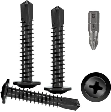 ARTGUTS 170 viti autofilettanti di colore nero, viti autofilettanti con punta PH2, viti per trapano in acciaio al carbonio, per metallo, alluminio, legno e plastica (M4,2 x 25)