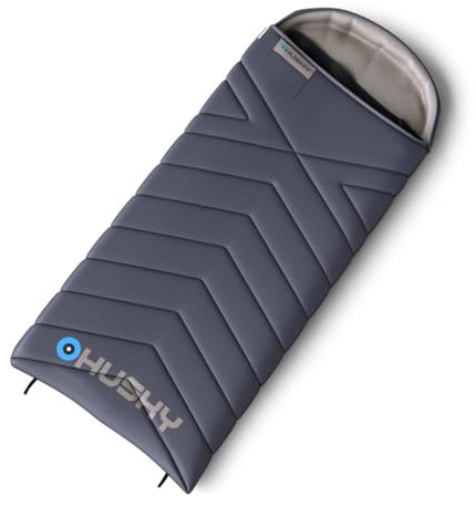 Husky Gala Schlafsack 3 Jahreszeiten, Warme Deckenschlafsack für Erwachsene Sommerschlafsack für Camping, Trekking, Outdoor und Indoor (Dunkelblau, 220x90)