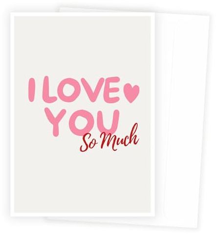 Stella & Soul Postkarte mit Umschlag I love you, romantische Liebesbotschaft zu Geburtstag, Jahrestag, Valentinstag für Sie & Ihn, Partnerin, Freundin, Frau