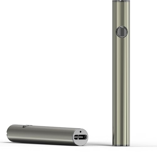 CannBro Titan 510 Type-C Vape Akku – 290 mAh, Knopfaktivierung, Vorheizen, 3 Spannungsstufen – kompatibel mit CBD Öl & E-Liquid (Frostsilber)
