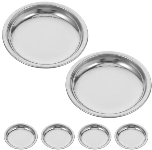 Runde Teebeutel Untertassen 6 Stück aus Edelstahl für Saubere Teezeit | Minimalistisches Silberdesign, Leicht zu Reinigen, Praktische Ablage für Teebeutel, Verhindert Tropfen