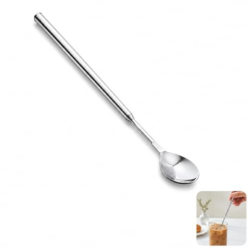 62cm Telescopic Stainless Steel Long Handle Stirring Spoon for BBQ&Cooking | Adjustable length, rust-resistant polished finish, easy clean, durable build, suits bars, kitchens & large batch mixing tasks