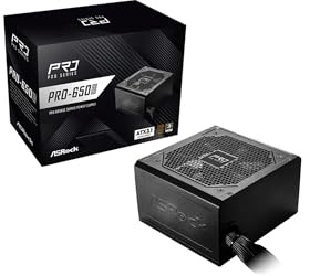 ASRock PRO Series PRO-650B PSU 650W 80Plus Bronze ATX3.1 Ready 120mm Low-Noise Fan Full Protection Circuit 3 Jahre Garantie