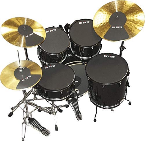 Vic FIrth - Práctica silenciosa - Kit de Silenciador para tambores - Tamaños de diámetro: 10”, 12”, 14”(x2), 22, HiHat and Cymbal (x2)