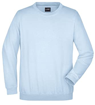 James & Nicholson Sweatshirt Rundhals - Klassischer Sweatpullover für Freizeit und Beruf | Farbe: light-blue | Grösse: S
