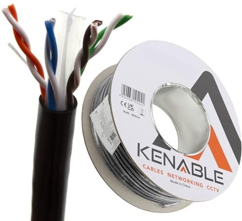 Kenable External CAT6�Outdoor use Copper Ethernet bobina cavo di rete UTP 100�m