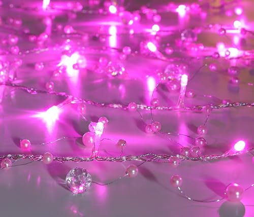 Christmas Concepts® Luci a stringa LED da 2 m (6,5 piedi), Matrimoni e Natale, Decorazioni per feste con ghirlande (Rosa)