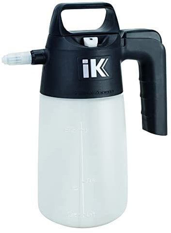 IK Multi 1.5 - Pulverizador a Presión Resistente a Ácidos - Válvula de Seguridad - Amplia Boca de Llenado - Depósito Translucido con Indicador de Nivel - Productos de Limpieza
