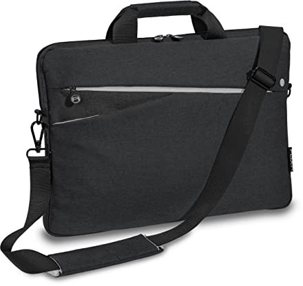 Pedea - Laptoptasche *Fashion* Notebook-Tasche bis 15,6 Zoll - Laptop Umhängetasche mit Schultergurt - Laptophülle schwarz - Notebooktasche für Damen & Herren