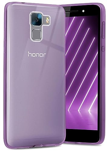 OneFlow Coque Ultra Transparente Compatible avec Huawei Honor 7/7 Premium Coque, de téléphone Portable en Silicone, extrêmement résistante aux Chocs et Flexible, Violescent