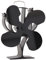 VODA New designed 4 Blades Heat Powered Stove Fan for Wood/Log Burner/Fireplace - Eco Friendly(Black)