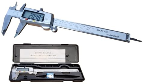 PTI 150mm 6 LCD Digital Vernier Calliper Electronic Gauge Micrometre, LCD Digital Screen, Calliper Measuring Tool, Inch/Millimetre Conversion, Lightweight Digital Measuring Tools, Hardened Steel