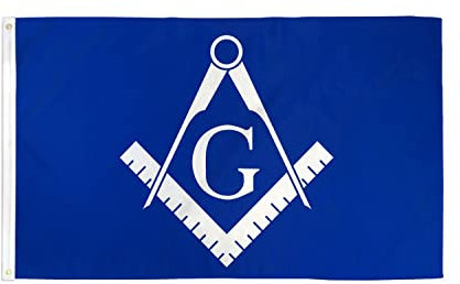 AZ FLAG - Bandera Francmasonería Azul Y Blanca - 150x90 cm - Bandera Francmasónica - Masónica 100% Poliéster Con Ojales de Metal integrados - 110g - Colores Vivos Y Resistente A La Decoloración