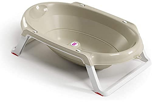 OK Baby N38952040X Onda Slim - Faltbare Baby-Badewanne, hellgrau