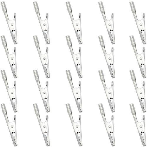 ThreeBulls 20 Pcs Silber Tone Metall Alligator Clip Krokodil Klemmen 20 Pcs