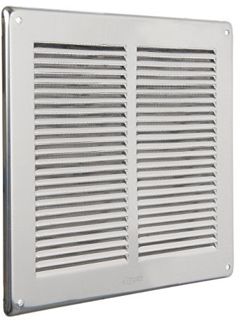 La Ventilazione GIN24R Griglia Quadra da Sovrapporre, Acciaio Inox 430, 240x240 mm