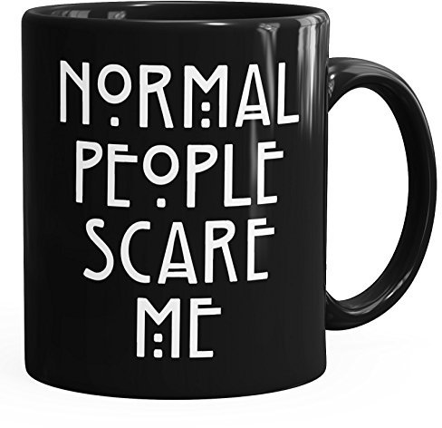 MoonWorks Normal People Scare Me Tasse schwarz Unisize