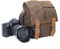 YUHAN Camera Bag, Vintage Canvas Camera Shoulder Bag Waterproof Leather Trim DSLR SLR Shockproof Camera Messenger Bag Brown