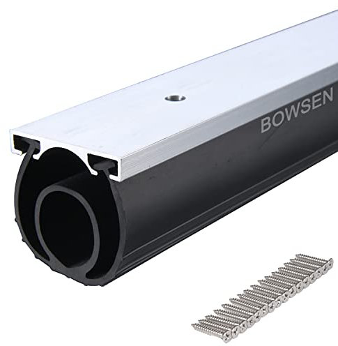 BOWSEN Heavy-Duty U+O Ring Universal Garage Door Bottom Seals Weatherstrip Weather Stripping Rubber with Aluminum Track Retainer Kit, Black (10FT, 1-5/8 Width)