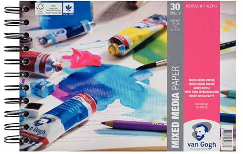 Van Gogh Mixed Media Spiral Bound Pad, 140lb., 30 Sheets, 5.8 x 8.3 / A5