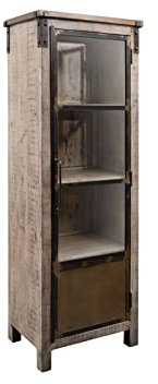 MASSIVMOEBEL24.DE Vitrine Mango 60x40x180 braun lackiert Heavy Industry #242