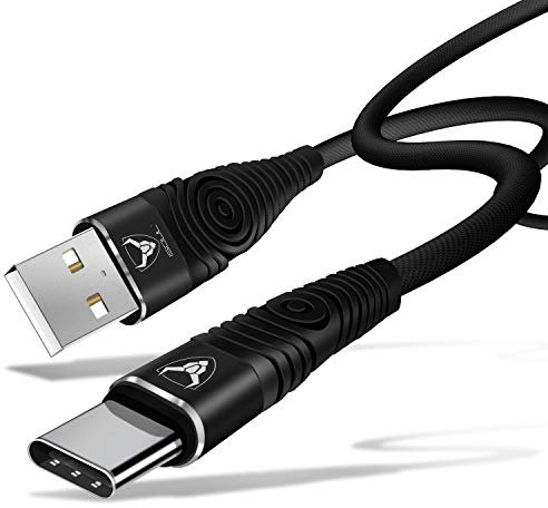 iSOUL USB C Cable [1M] Data Sync High Speed Charging Nylon Braided Type C Fast Charger Lead Cord for Samsung Galaxy, Huawei MacBook Xperia OnePlus, Google Pixel, Oculus Quest, iPad 10.2 2020 8th Gen