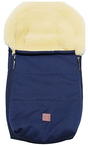 Kaiser 6534113 Emma Babyschalen Lammfell Fußsack navy