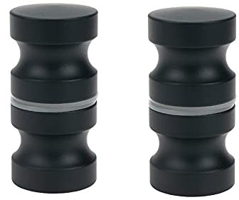 Semetall 2 Stück Badezimmertürgriffe, Türgriffe Türklinken, massiver Edelstahl, für Dusche und Glastüren, kleine Züge für Glastür (schwarz, 5,1 cm Höhe)
