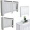 Large Tall Radiator Cover with Vertical Style Slats, Modern Home Cabinet Living Room Furniture MDF Wooden Heating Storage Grill White Painted Hallway Radiator Cover Sideboard, 152cm x 19cm x 82cm