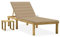 Susany Garten Sonnenliege mit Tisch Auflage Gartenliege Relaxliege Holzliege Gartenmöbel Liege Strandliege Freizeitliege Saunaliege 200 x 70 x (31,5-77) cm,Verstellbare Rückenlehne