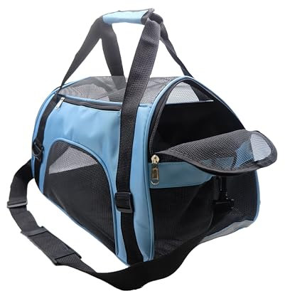 ZvoanSem – Sac de transport pour petit chat, chaton, chiot, petit chien, approuvé par les compagnies aériennes (taille M, bleu)