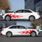 Mioloe 2 STÜCKE Karosserie Aufkleber Große Flamme Grafik Aufkleber Autotür Dekoration Aufkleber Auto Styling Außenzubehör (120 * 30 cm) (Rot)