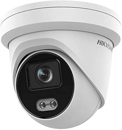 Hikvision DS-2CD3347G2-LSU(2.8mm)(C) Turret Überwachungskamera mit 4 Megapixel, bis zu 40m Beleuchtung, ColorVu Kamera mit Farbiger Bildgebund bei Nacht durch Weißlicht