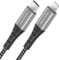 deleyCON 0,15m USB-C a Lightning 8 Pin Nylon Cable de Carga Cable de Datos Carga Ultra Rápida Certificado MFi para Apple iPhone 14 13 12 11 Pro Max Mini Enchufe Metálico Entrega de Energía