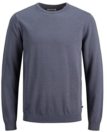 Jack&Jones Men's Jjebasic Knit Crew Neck NOOS Pullover, Blue, XXL
