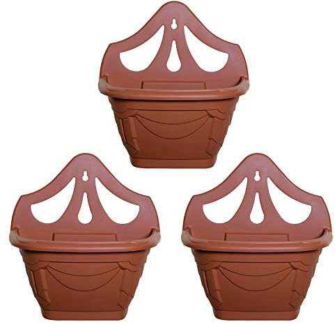 ACCURATE 31cm Venetian Wall Planter. Ideal for Indoor and outdoor decorative (Terracotta, 3 Packs)
