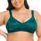 Deyllo Women's Minimizer Bra Wireless Plus Size Bra Full Coverage Comfort Everyday Bra Non Padded(Peacock Green,40DD/E)