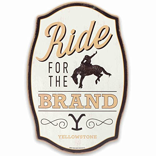 Yellowstone Wanddekoration aus Holz, Motiv: TV-Show, Motiv: Ride for the Brand – Yellowstone-Zitat, Wandkunst für Wohnzimmer oder Büro